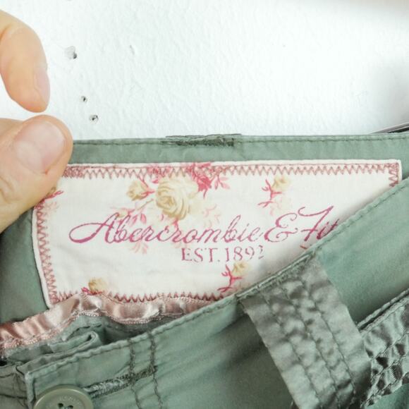 Vintage Y2K Abercrombie & Fitch Cargo Pants Size 10 Military Paratrooper Baggy - Picture 3 of 15